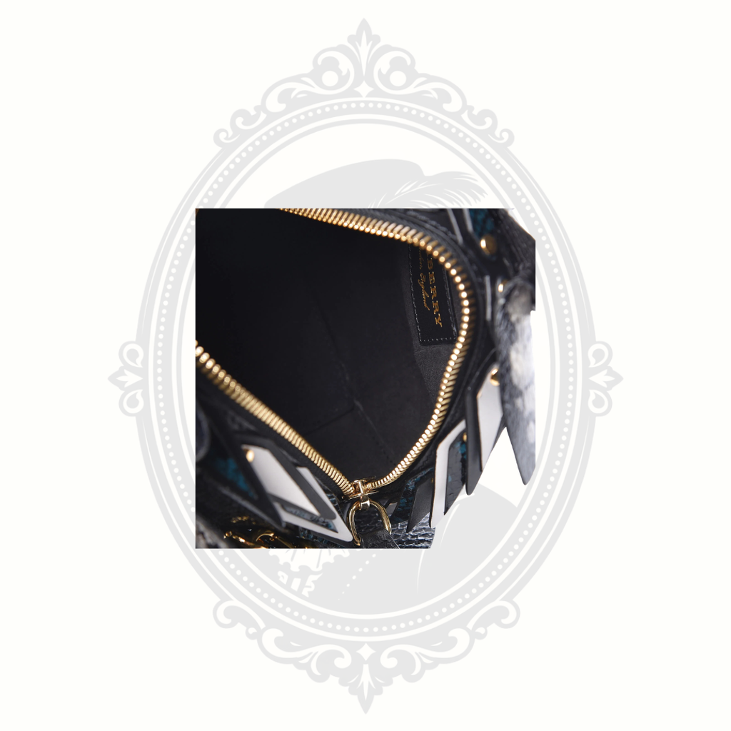 Authentic Burberry Snakeskin Pallas Helmet Bag – Black Horse Motif – Certified