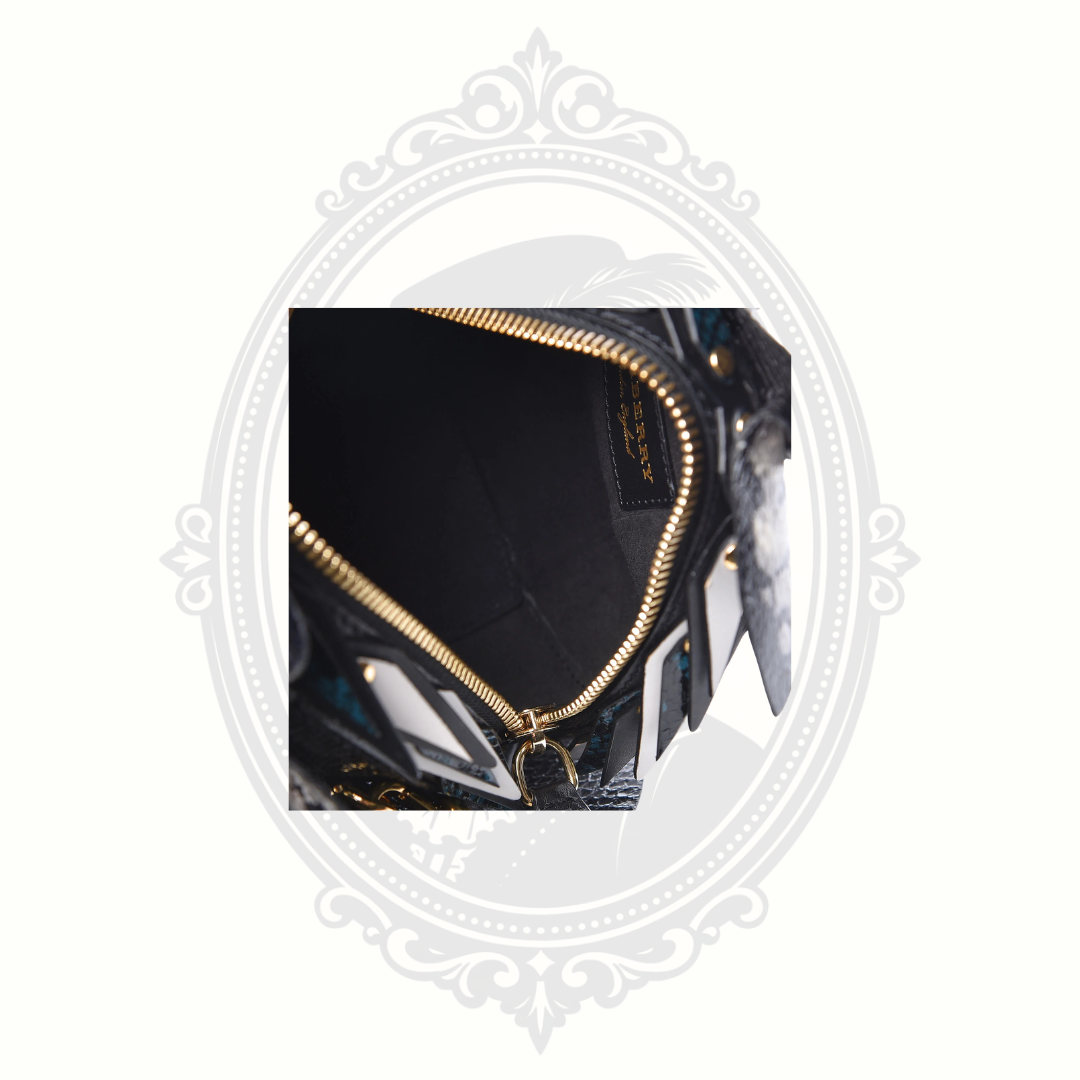 Authentic Burberry Snakeskin Pallas Helmet Bag – Black Horse Motif – Certified