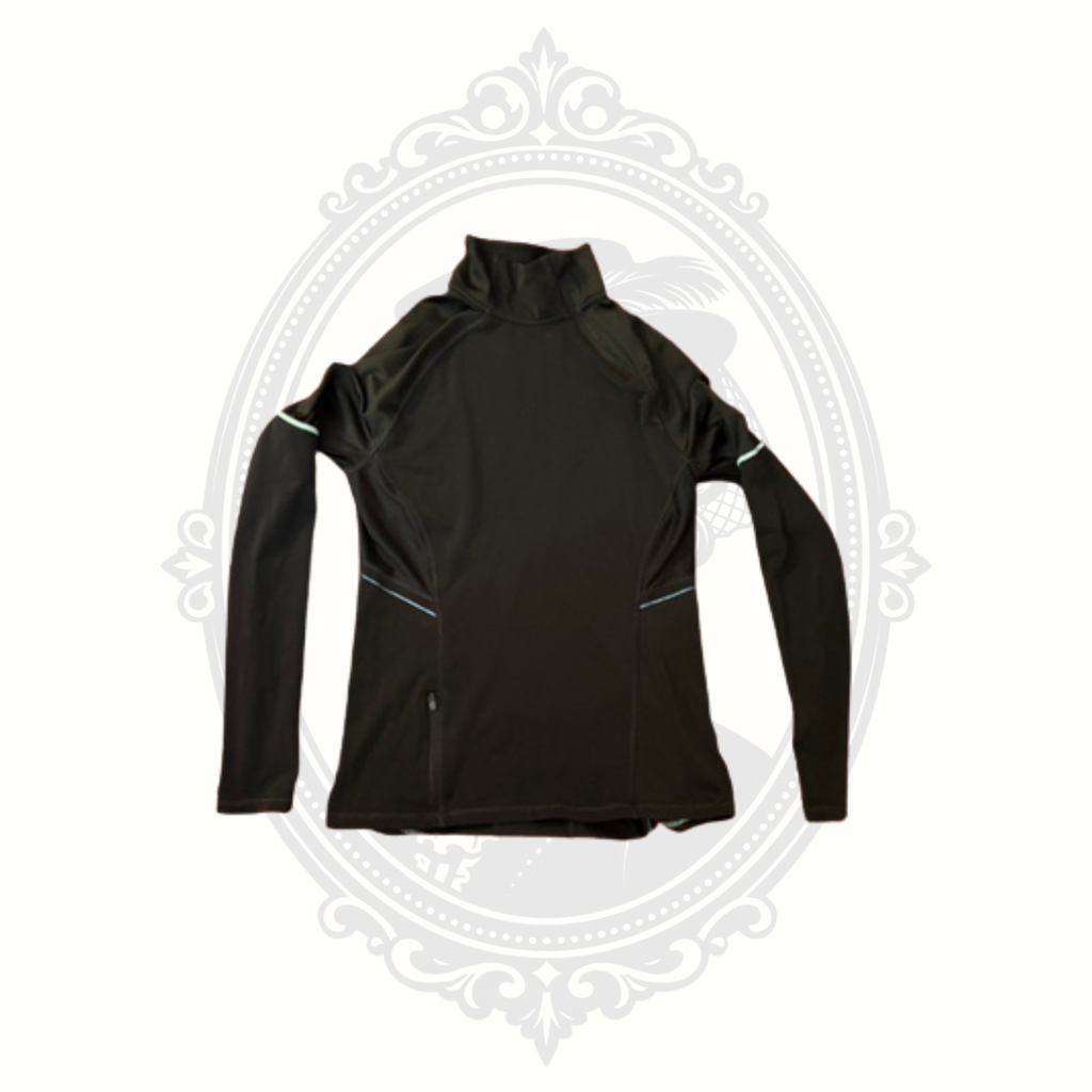 Champion C9 Women's Black Performance Mock Neck Running Top – Small – Reflective Athletic Shirt