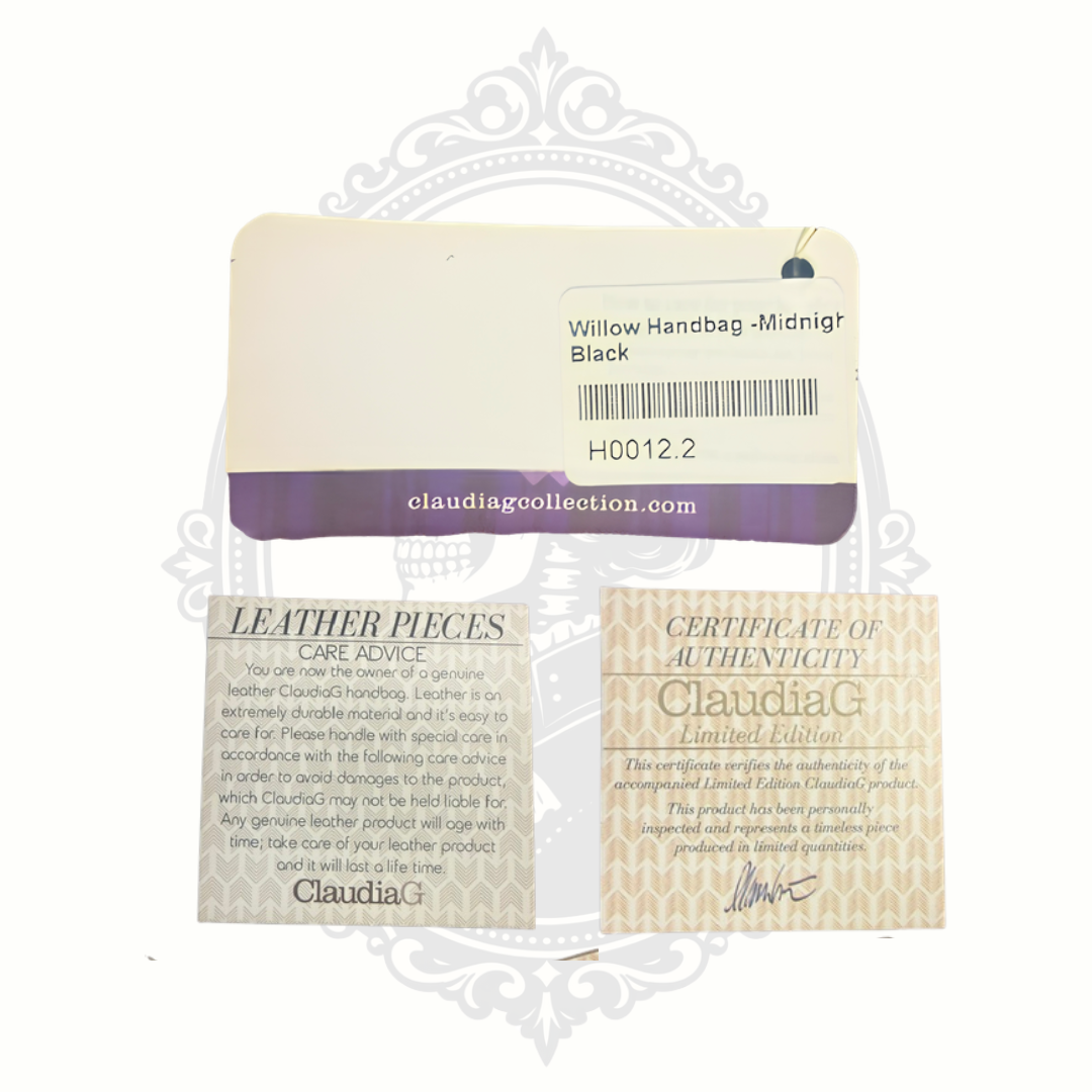 ClaudiaG certificate of authenticity, care card and original retail tag