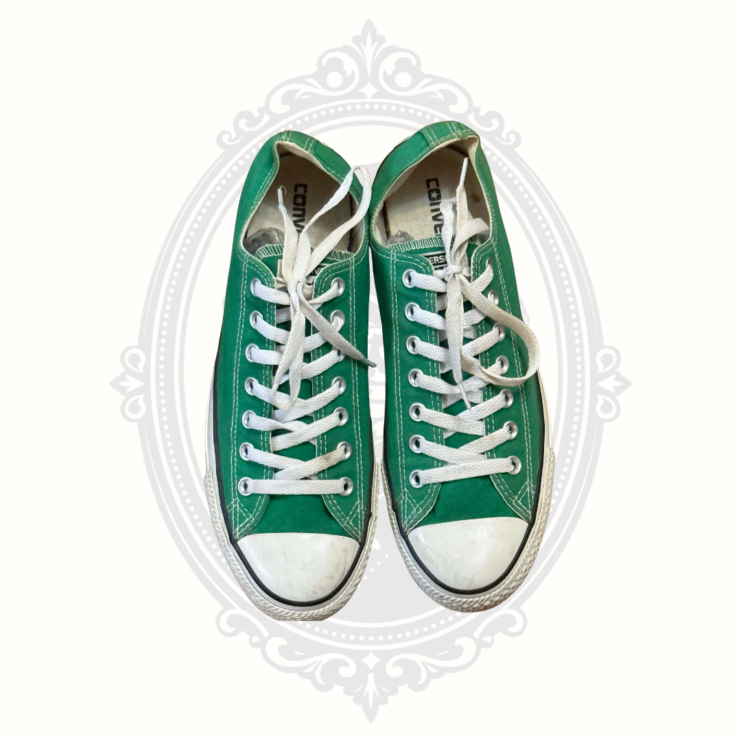 Green Converse All Star low top sneakers front view
