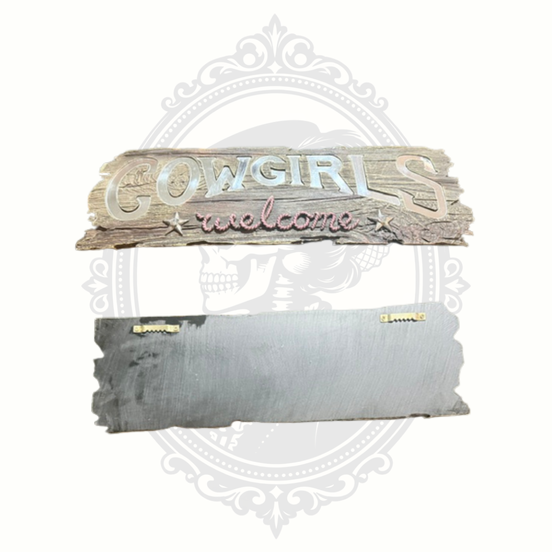 Cowgirls Welcome Mirror Wall Sign Rustic Western Farmhouse Country Decor