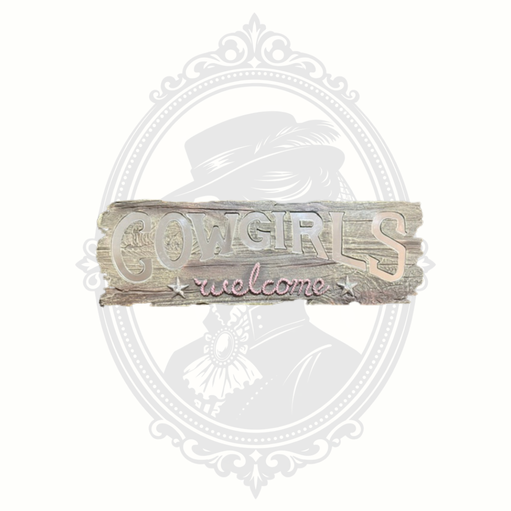 Cowgirls Welcome Mirror Wall Sign Rustic Western Farmhouse Country Decor