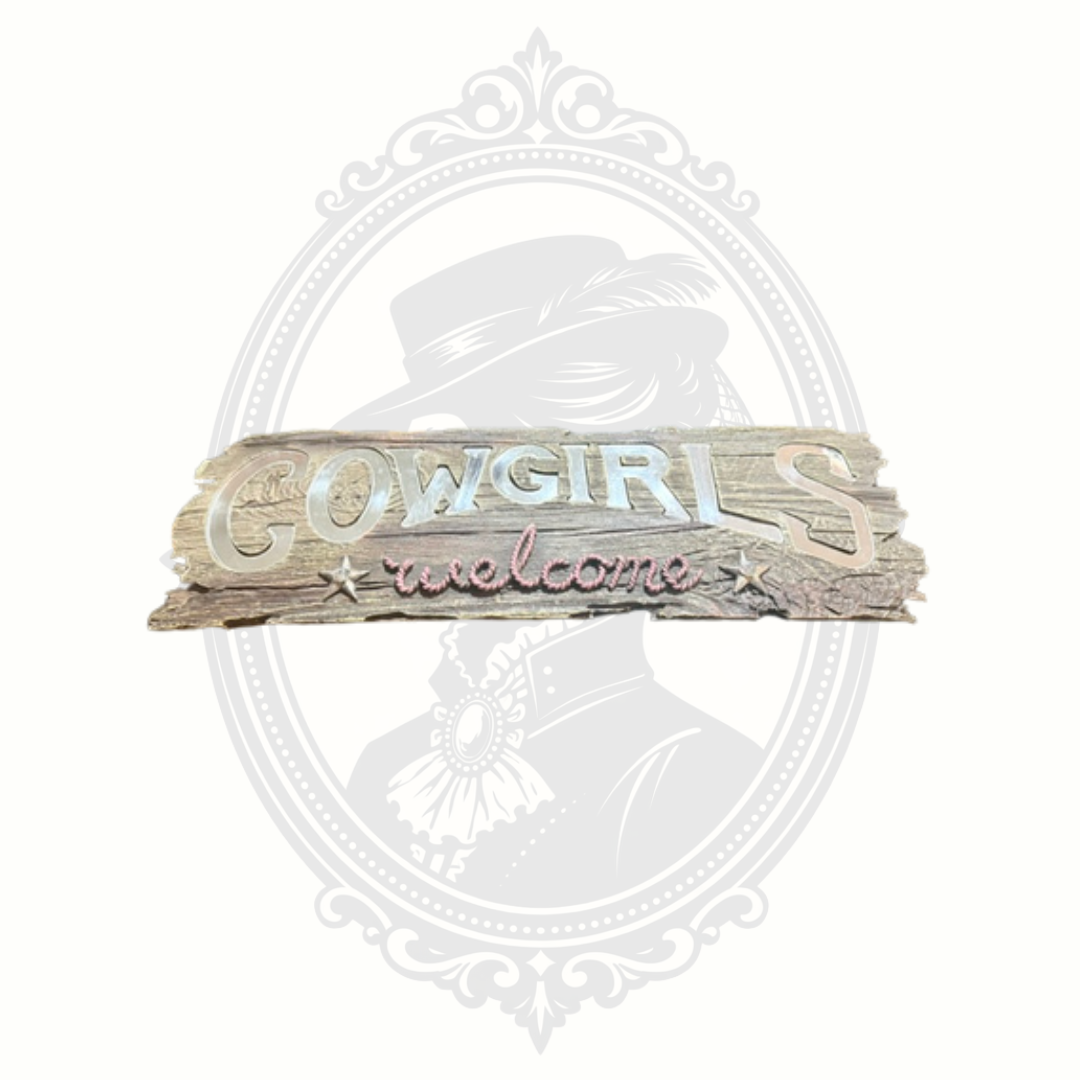 Cowgirls Welcome Mirror Wall Sign Rustic Western Farmhouse Country Decor