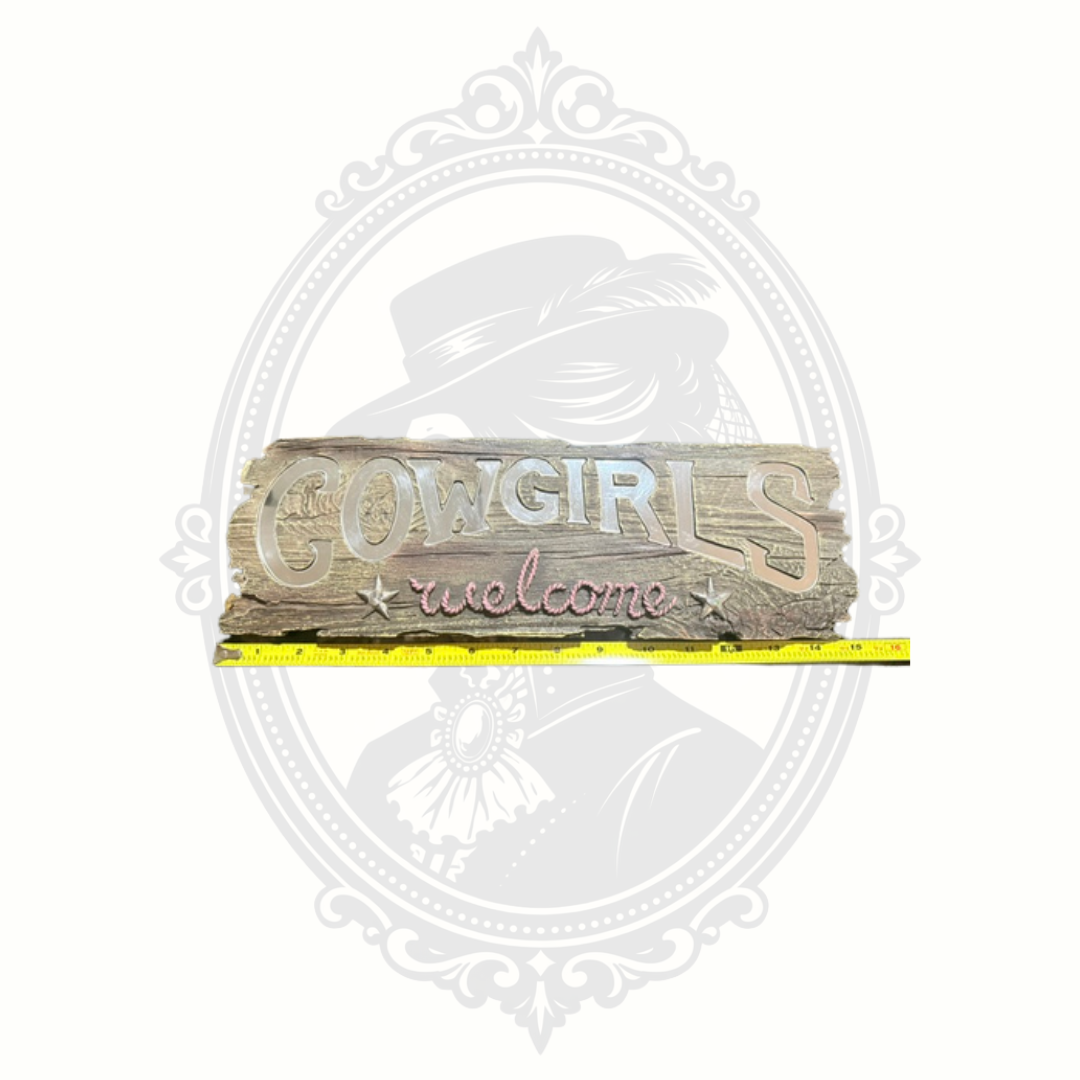 Cowgirls Welcome Mirror Wall Sign Rustic Western Farmhouse Country Decor