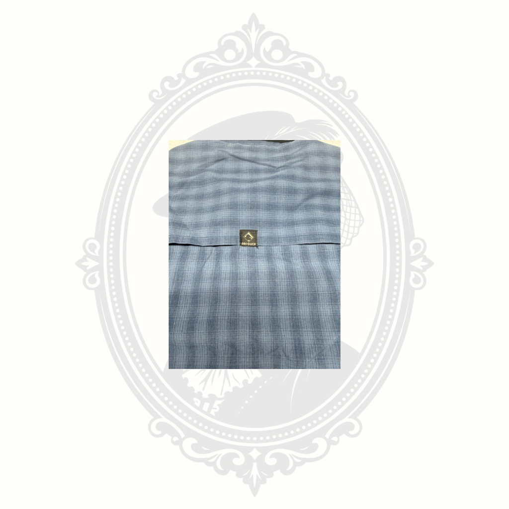 DRI-DUCK Men's Blue Plaid Performance Button-Up Shirt Large – Vented Back – Outdoor Hiking Fishing
