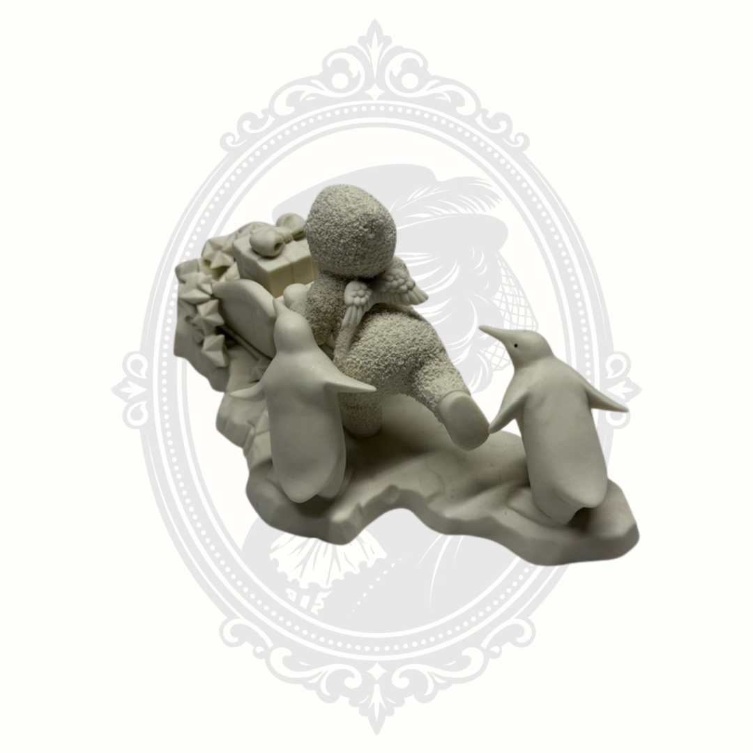 Department 56 Snowbabies® "Wait For Me!" Bisque Porcelain Figurine with Penguins – Retired