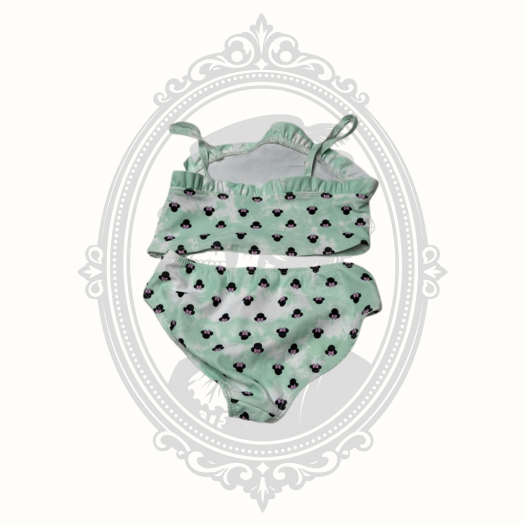 Disney Junior Minnie Mouse Girls 3T Two Piece Swimsuit Mint Green