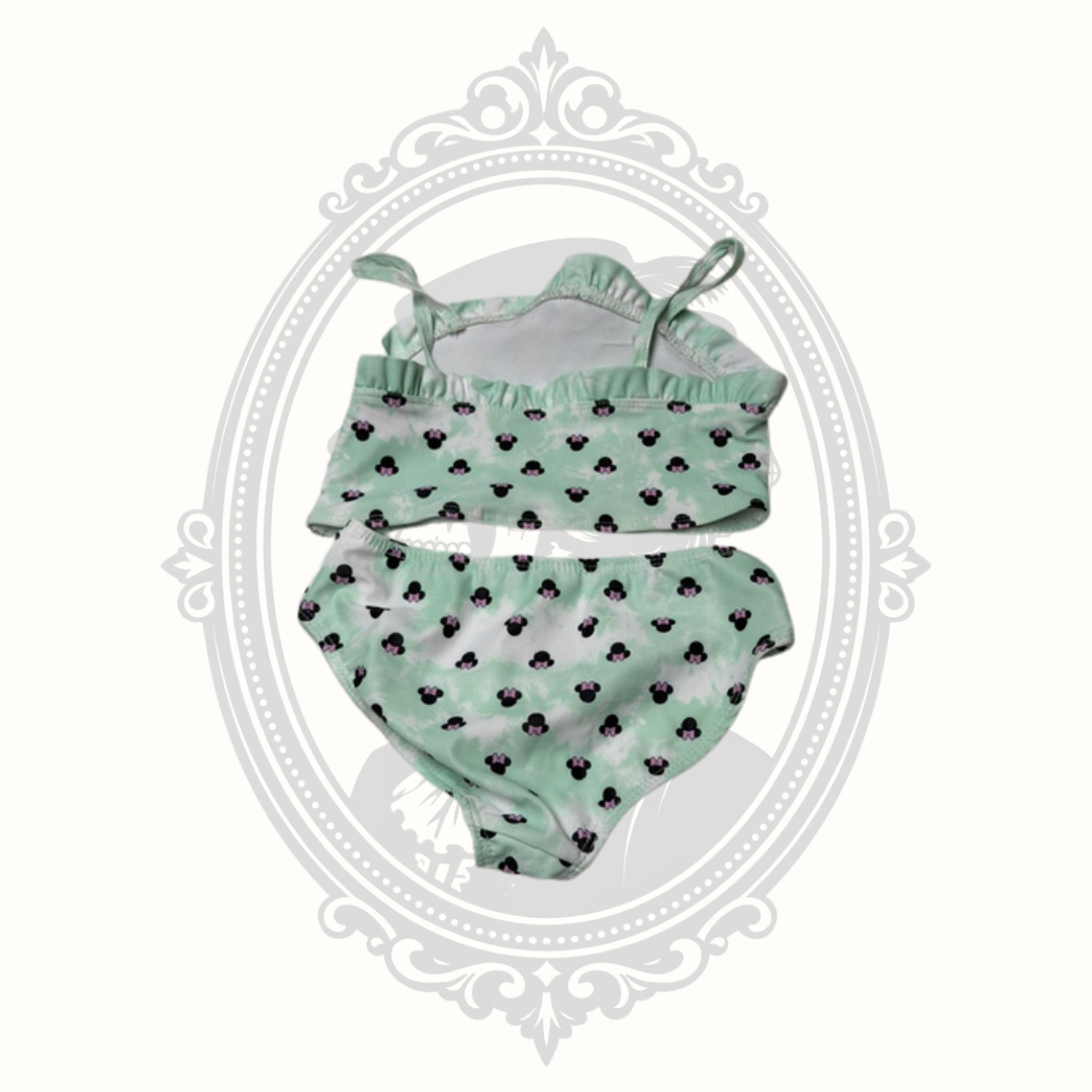 Disney Junior Minnie Mouse Girls 3T Two Piece Swimsuit Mint Green
