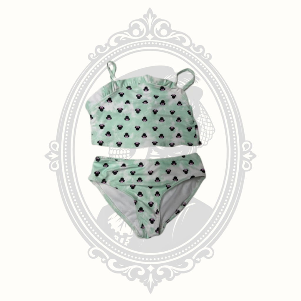 Disney Junior Minnie Mouse Girls 3T Two Piece Swimsuit Mint Green