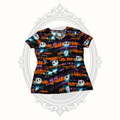 Disney Tim Burton's The Nightmare Before Christmas Jack Skellington Women's Scrub Top Small