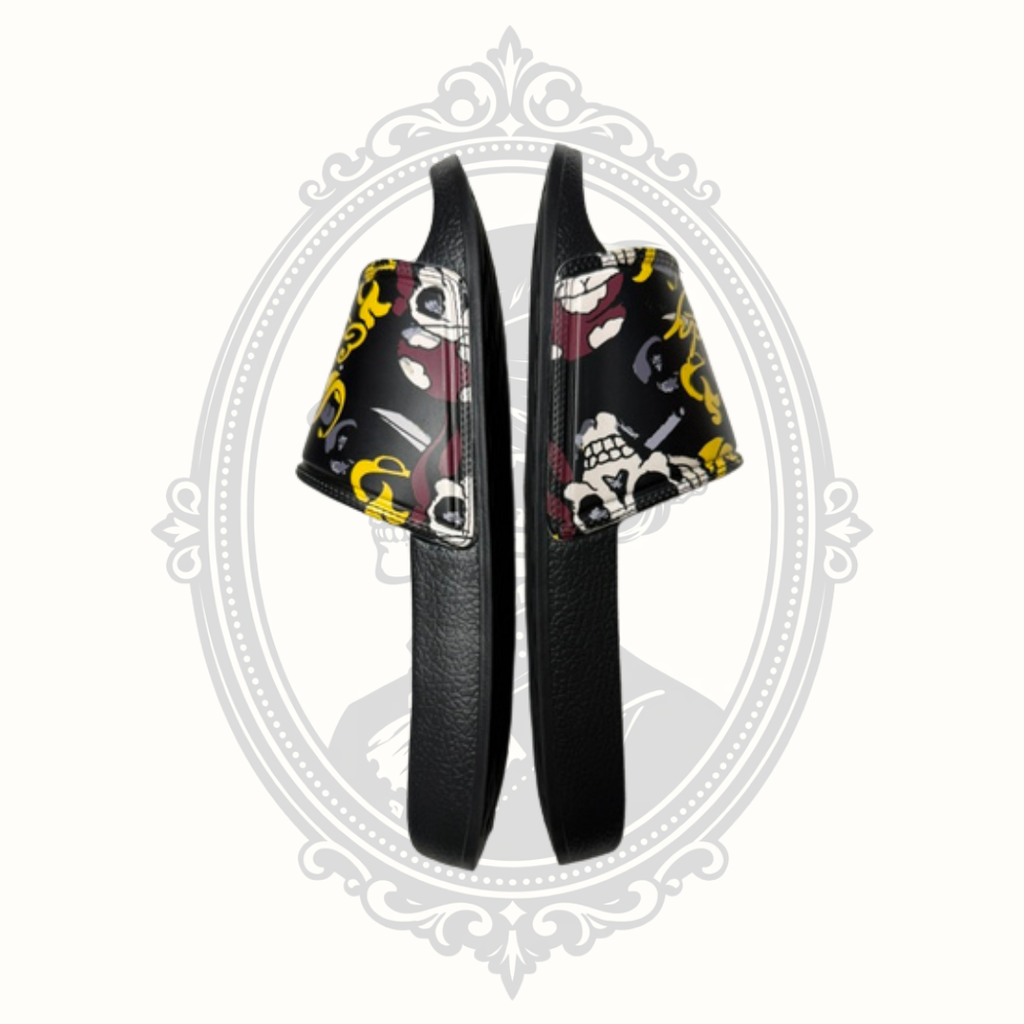 Ed Hardy Men's Skull Pirate Slide Sandals Black Size 12 NWOT