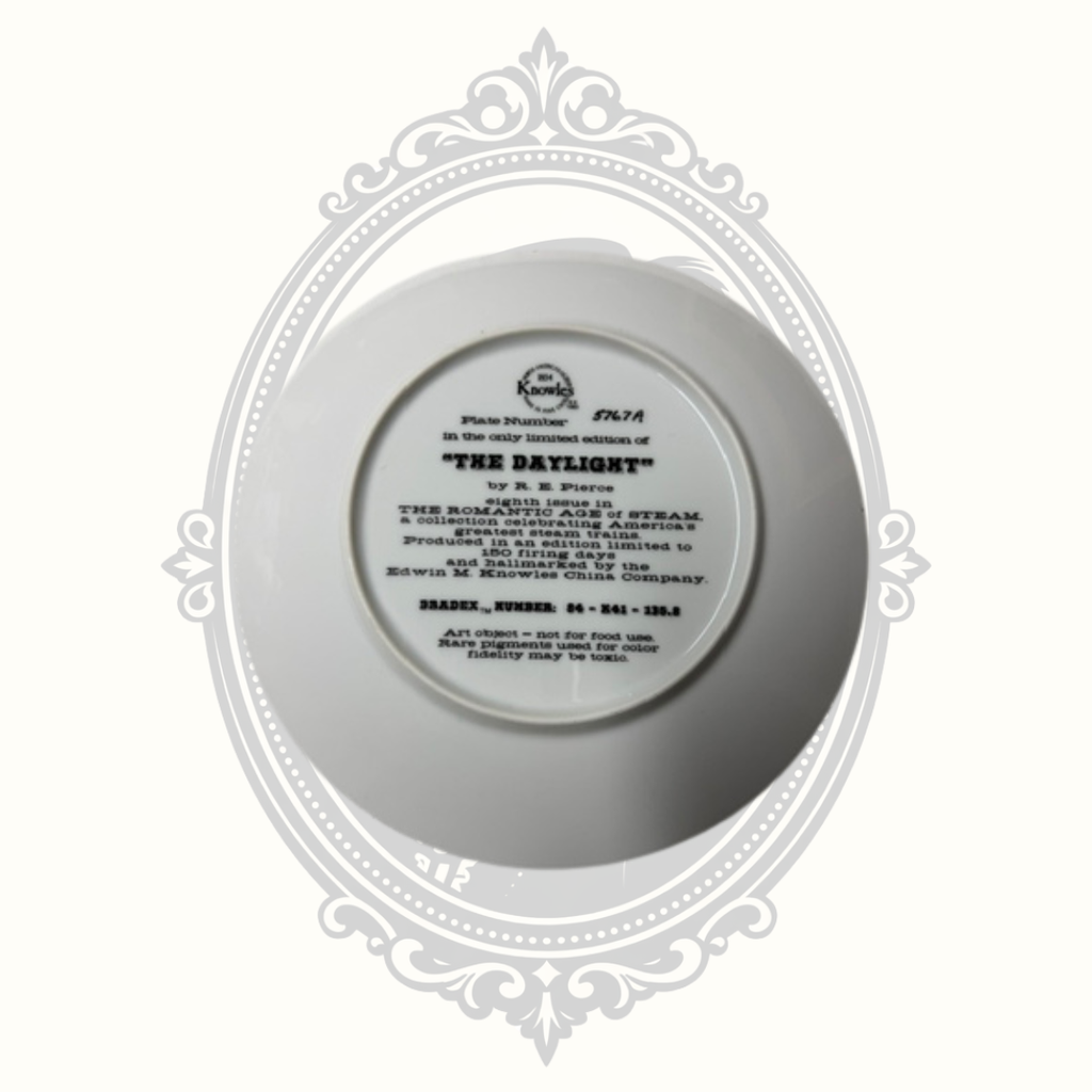 Edwin M. Knowles "The Daylight" Collector Plate – Romantic Age of Steam – R. E. Pierce – Limited Edition