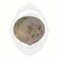 Decorative heart-shaped glass bowl with pastel floral accents and textured finish.