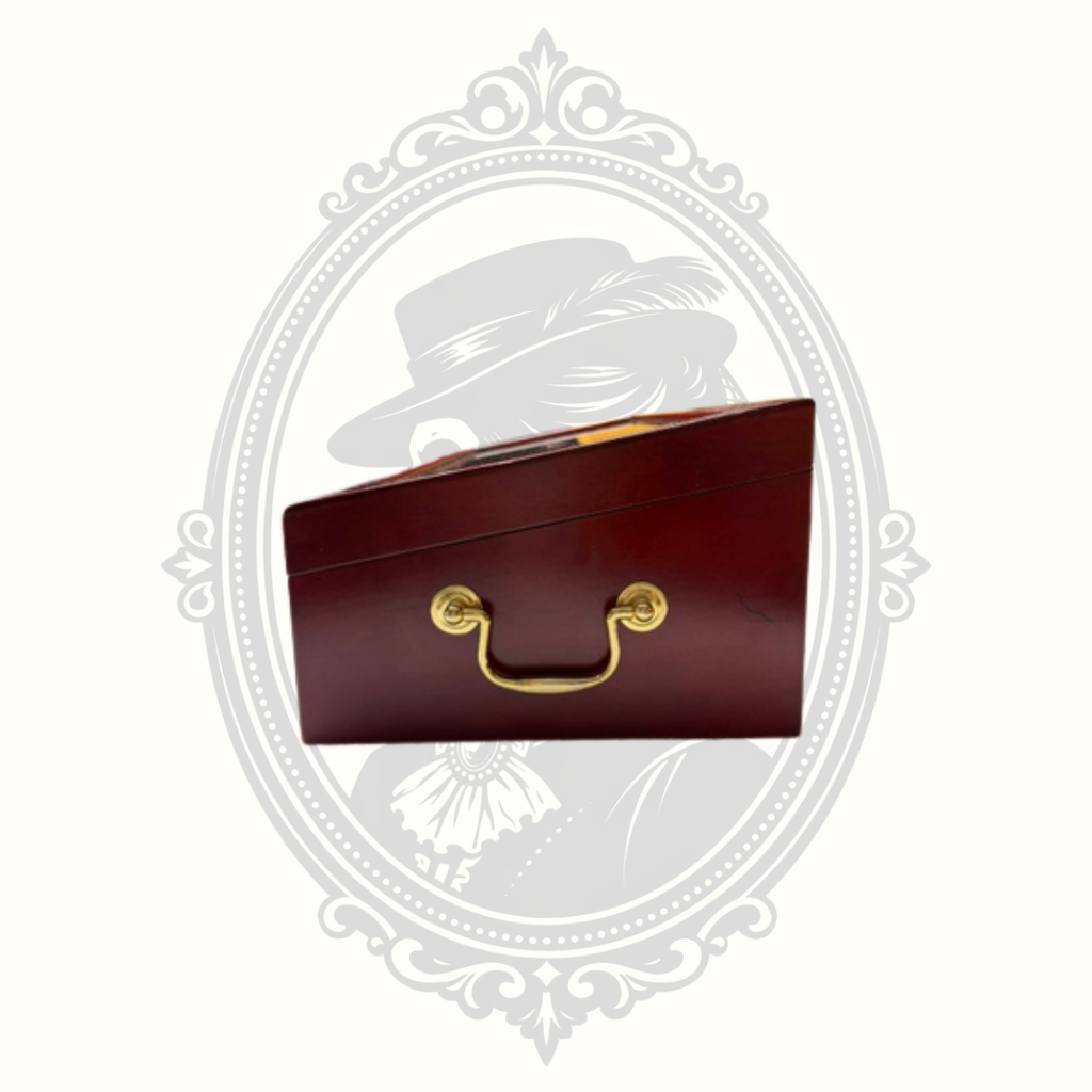Glass Top Cedar Lined Cigar Humidor with Hygrometer & Humidifier Desktop Box
