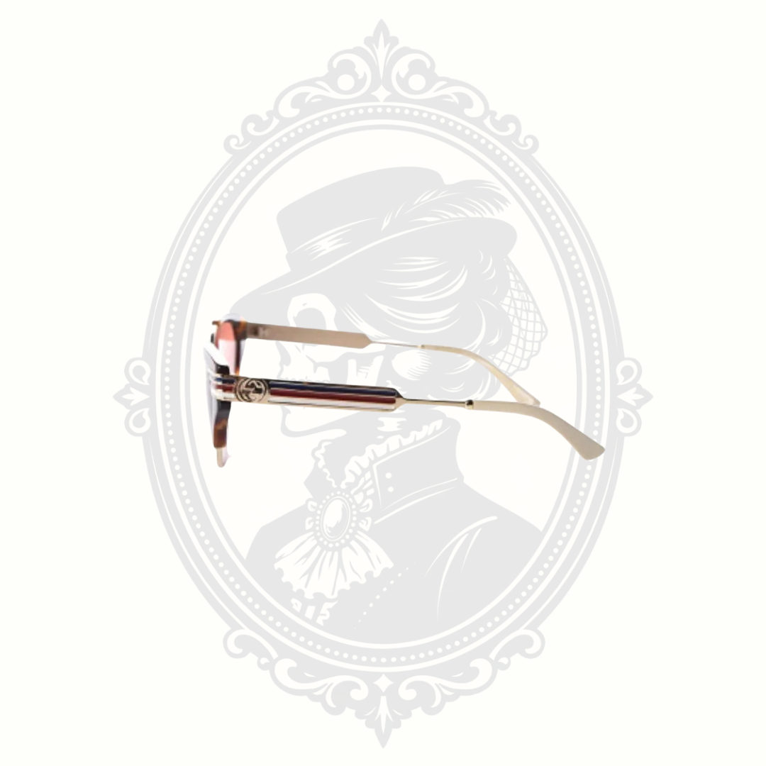 Authentic Gucci GG0522S Cat Eye Web Sunglasses Tortoise Sylvie Stripe with Case
