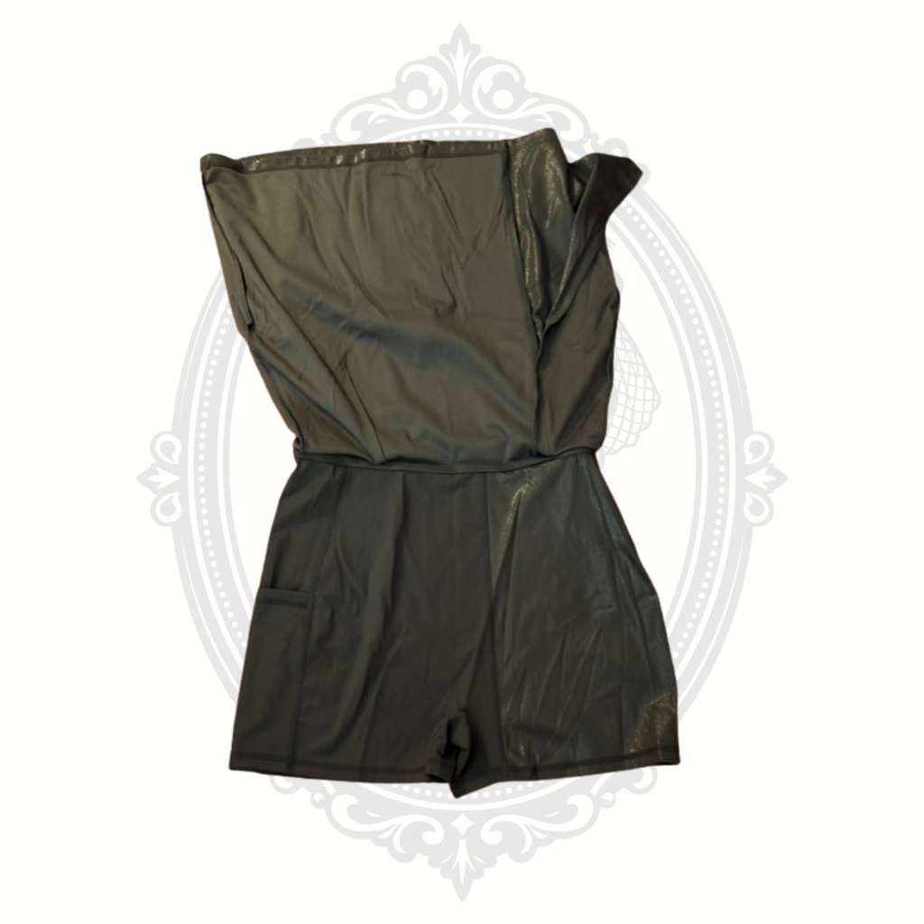 NWT Halara Faux Leather 2-in-1 Skort Women's Small Black Built-In Shorts
