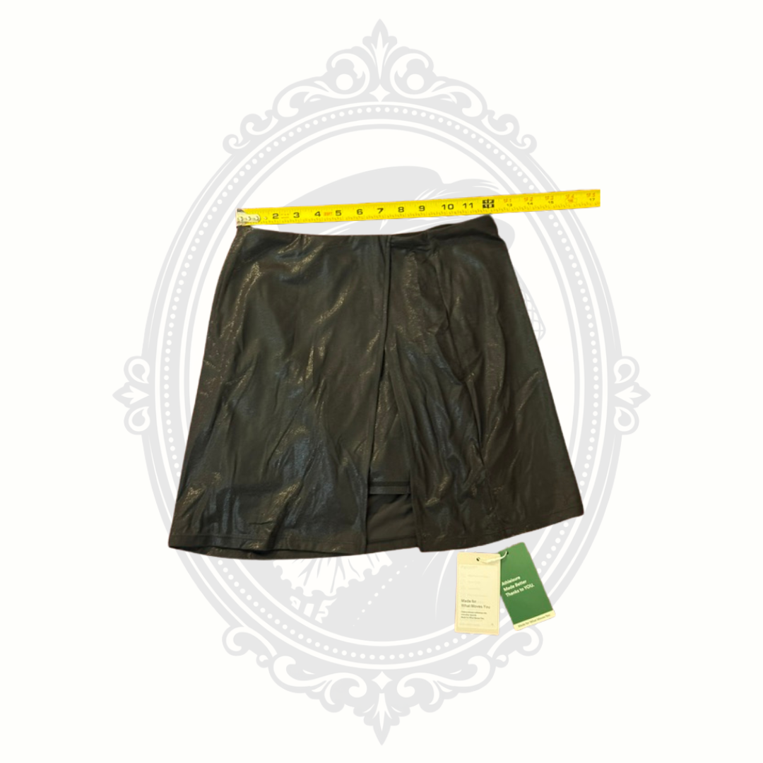 NWT Halara Faux Leather 2-in-1 Skort Women's Small Black Built-In Shorts