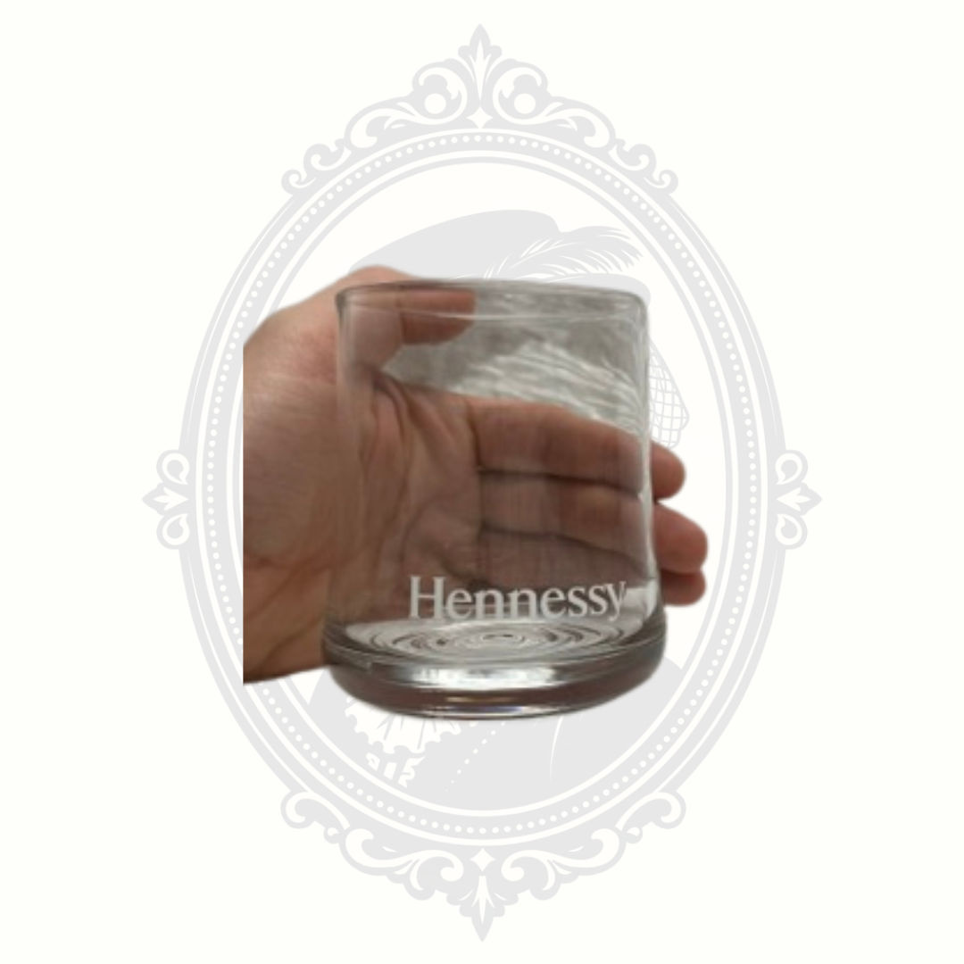 Hennessy Branded Rocks Glass – Heavy Whiskey Tumbler – Home Bar Cocktail Glass