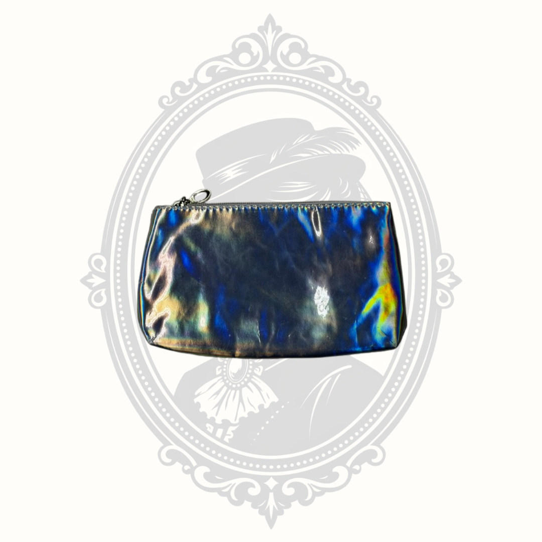 Holographic Cosmetic Makeup Bag with Reversible Sequin Heart Zipper Pouch