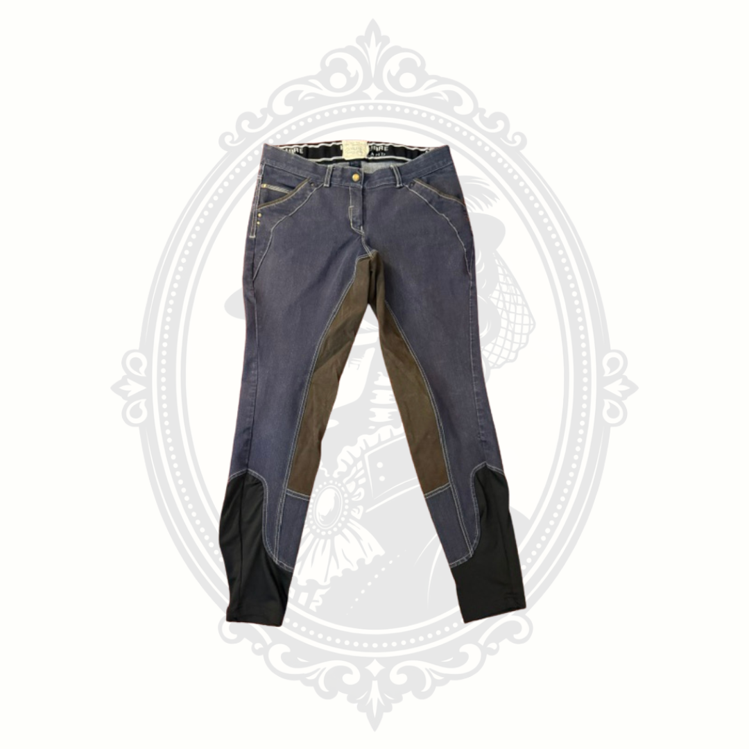 Horseware Ireland Full Seat Riding Breeches Women's Denim Blue Equestrian Pants