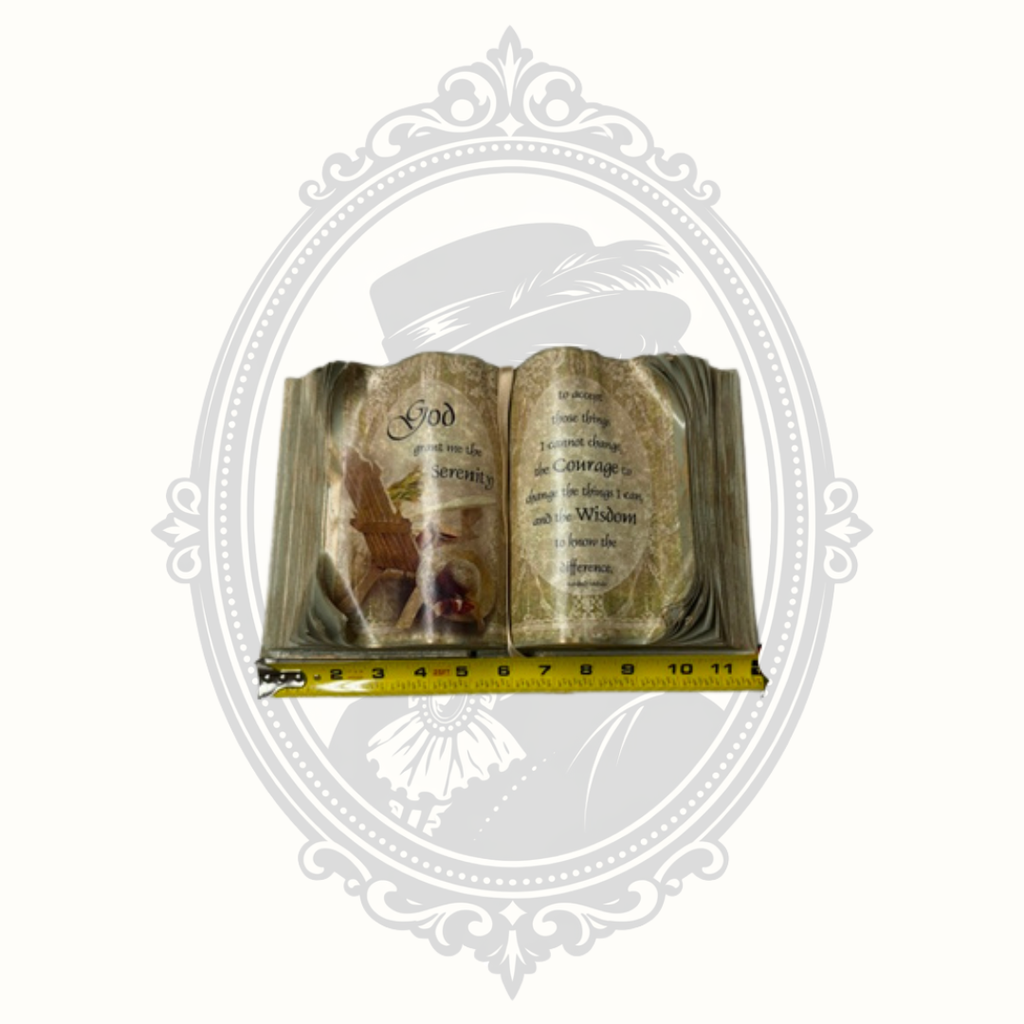 Inspirational Serenity Prayer Faux Book Sculpture | Resin Decorative Shelf Décor