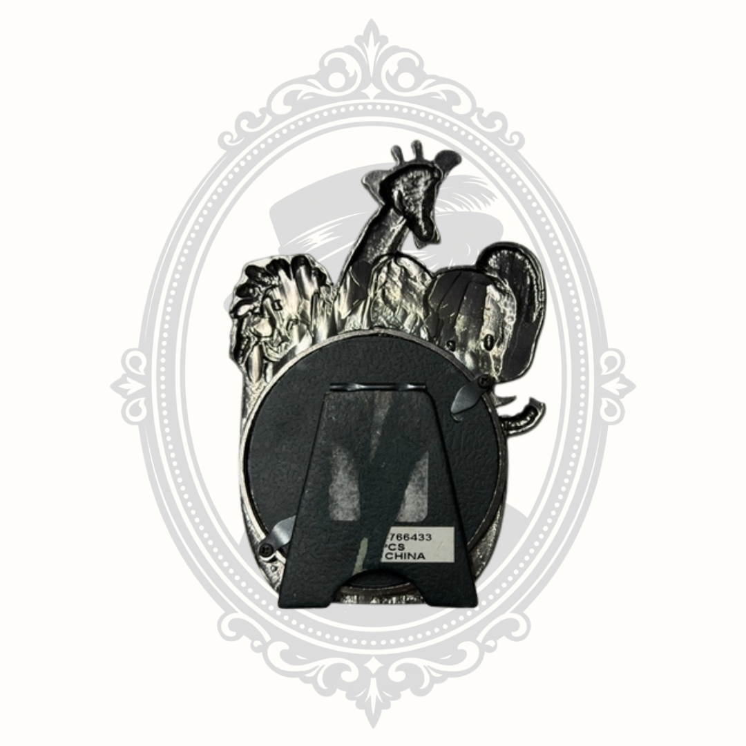 Kenrich Noah's Ark Pewter Tone 3x3 Baby Animal Picture Frame – Elephant, Giraffe & Lion