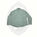 Lands' End Men's 100% Linen Button Front Shirt XL Sage Green Traditional Fit