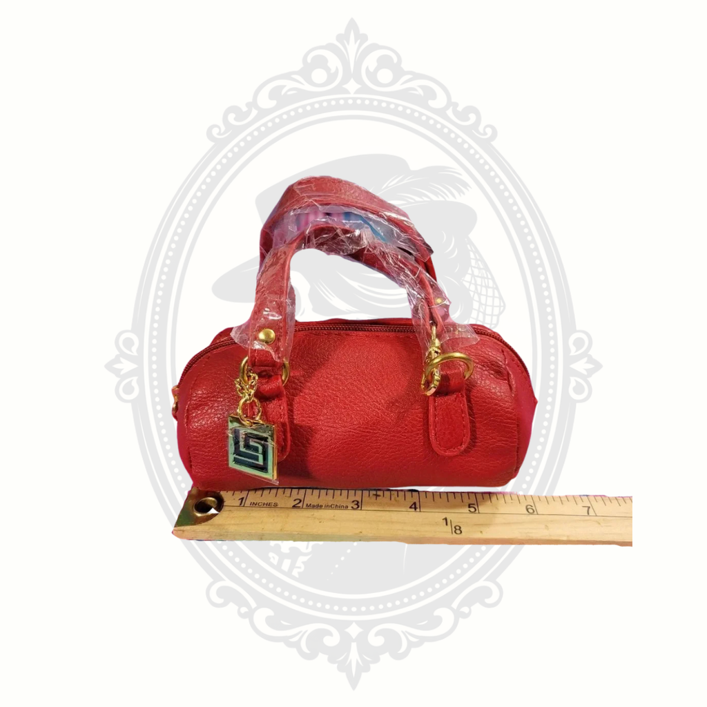 Lori Greiner "For Your Ease Only" Mini Barrel Purse – Red Faux Leather – NWT – Discontinued
