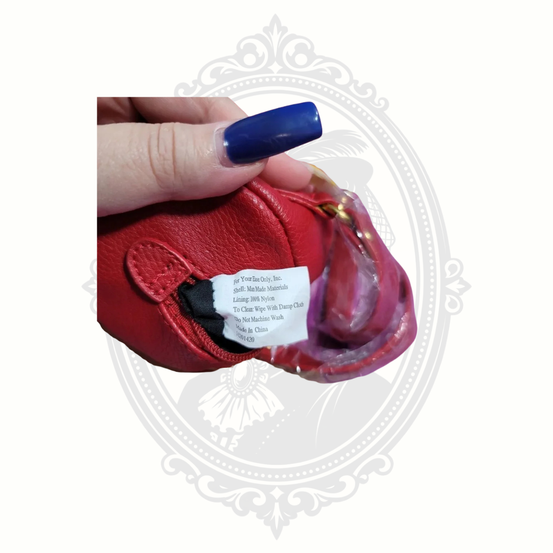 Lori Greiner "For Your Ease Only" Mini Barrel Purse – Red Faux Leather – NWT – Discontinued
