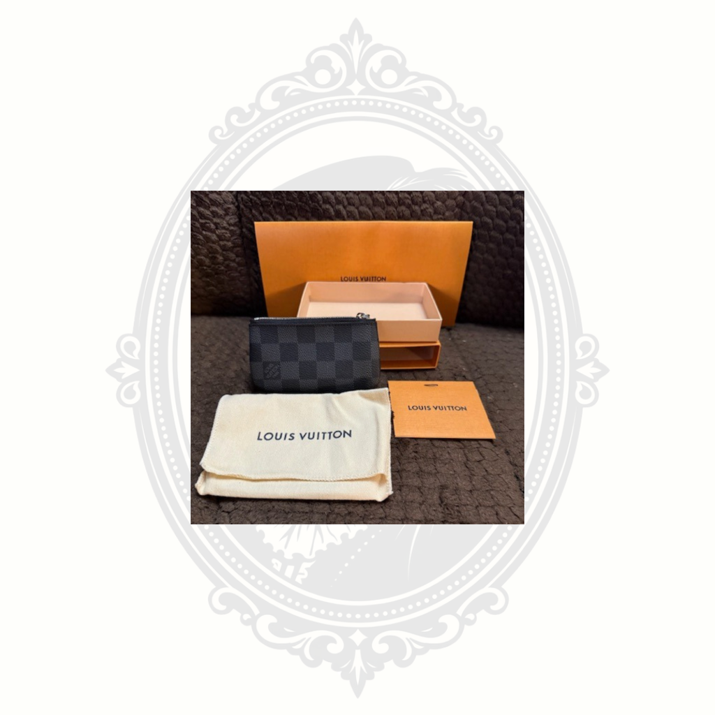 Authentic Louis Vuitton Damier Graphite Key Pouch (Cles) – Brand New Full Gift Set