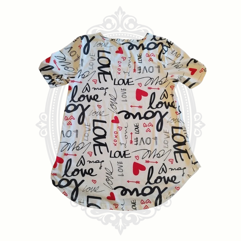 LuLaRoe Love Hearts Valentine's Tee Size Small