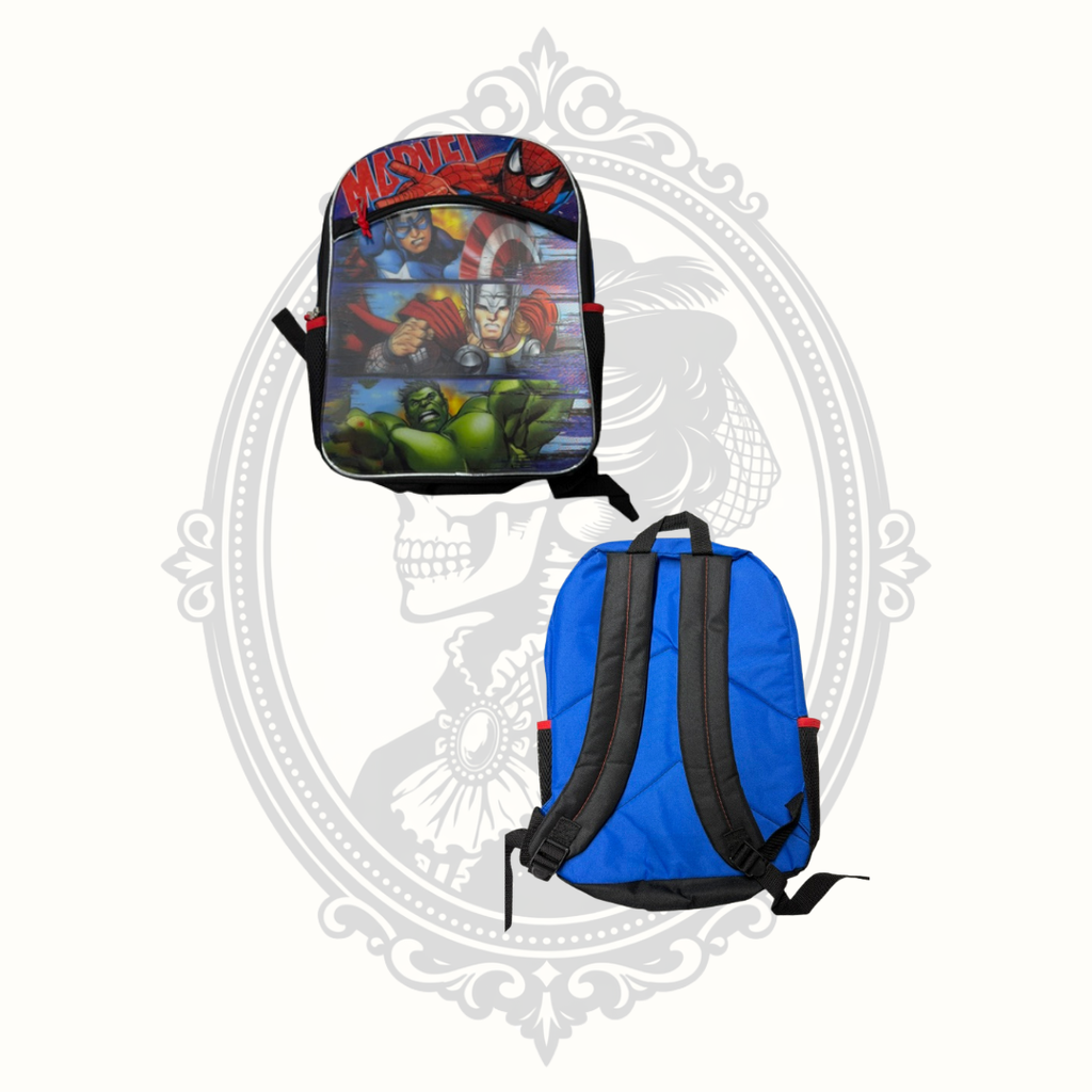 Marvel Avengers Kids Backpack with Front Utility Pocket | Spider-Man Hulk Thor Captain America