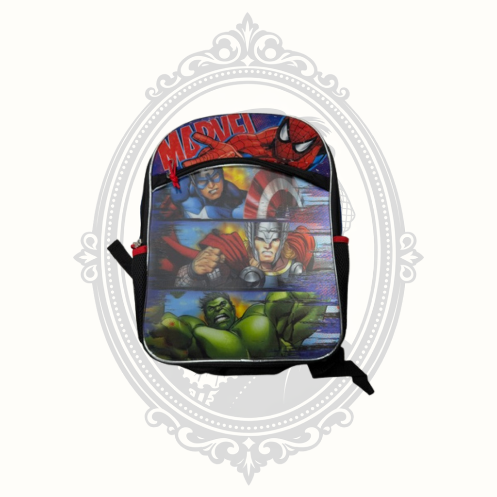 Marvel Avengers Kids Backpack with Front Utility Pocket | Spider-Man Hulk Thor Captain America