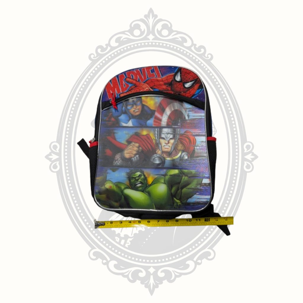 Marvel Avengers Kids Backpack with Front Utility Pocket | Spider-Man Hulk Thor Captain America