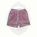 Men's Pink Bandana Print Casual Drawstring Shorts Size Medium