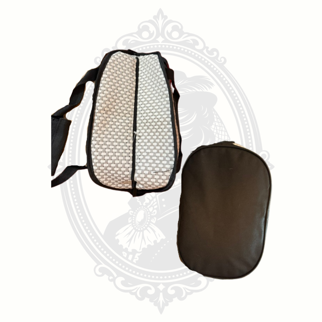 Top and bottom view of Mercedes-Benz insulated cooler bag with adjustable shoulder strap and zip closure