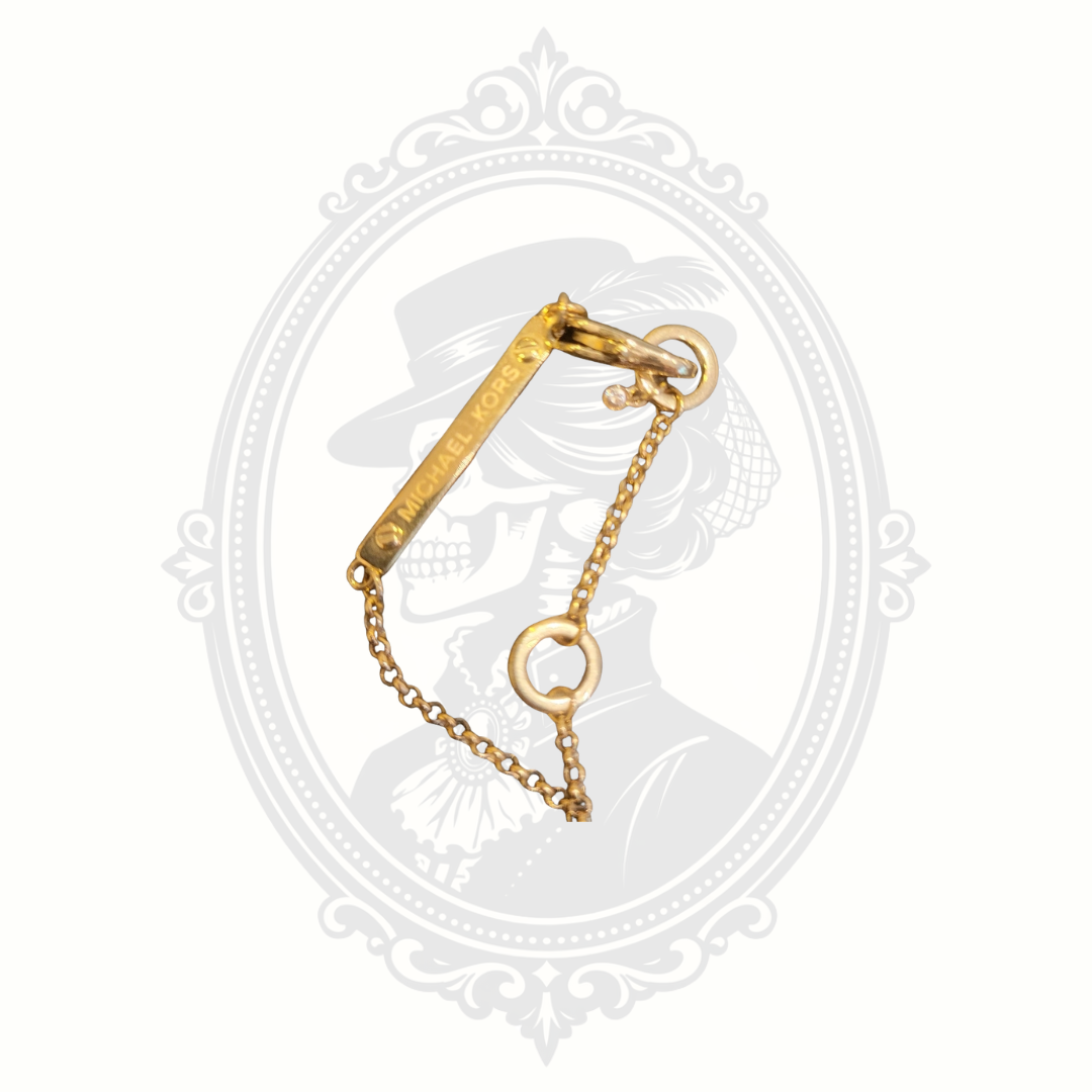 Michael Kors Pavé Lock Pendant Necklace – Gold-Tone Crystal Necklace with Original Box & Pouch