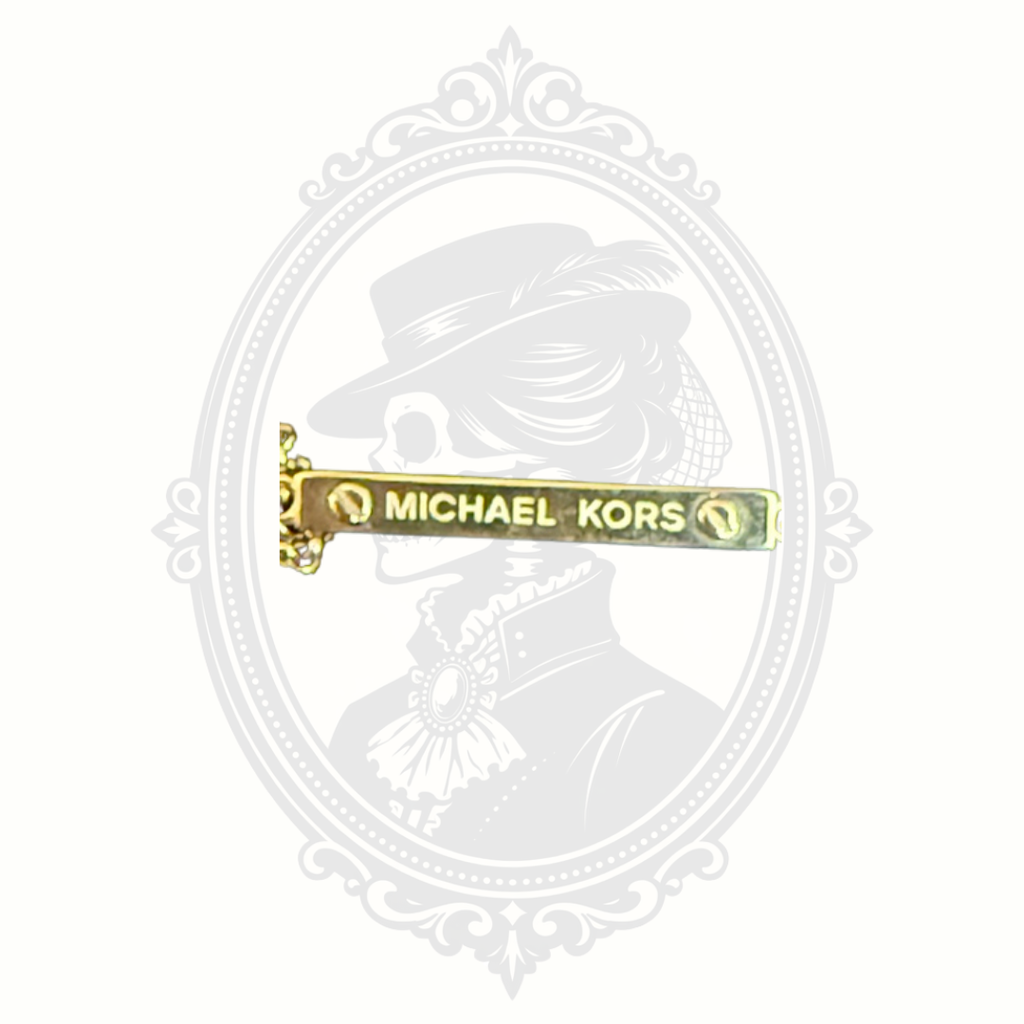 Michael Kors Pavé Lock Pendant Necklace – Gold-Tone Crystal Necklace with Original Box & Pouch