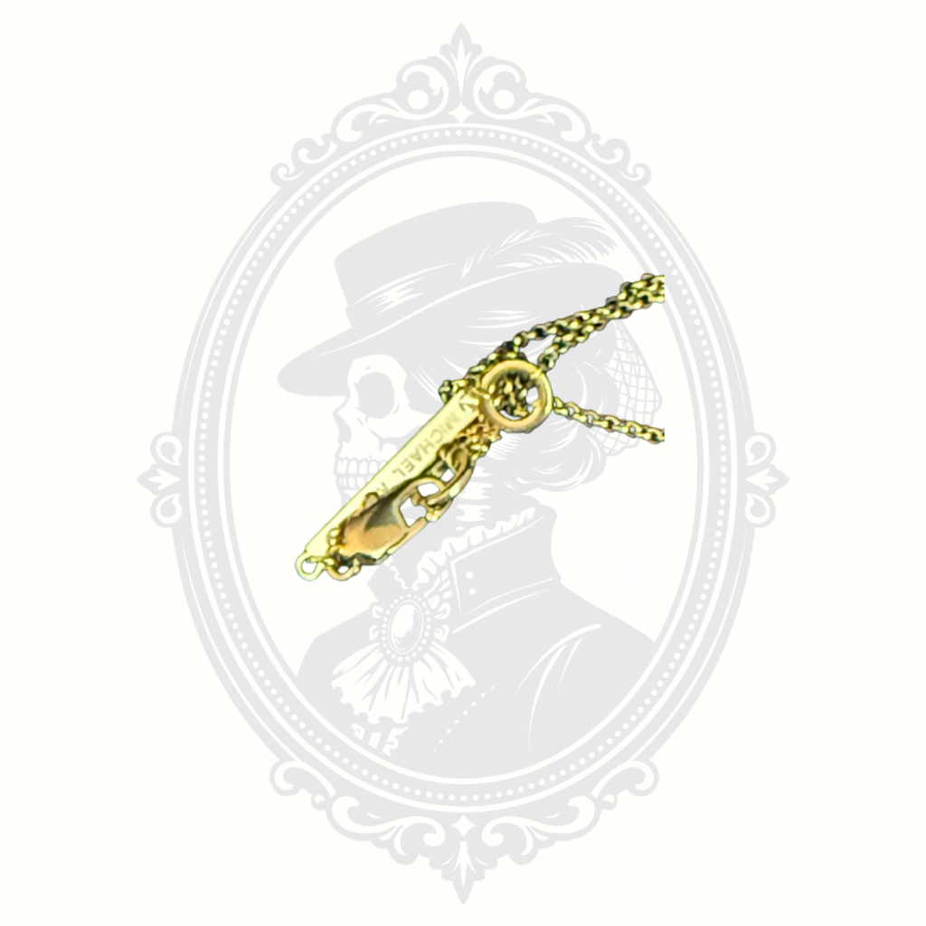 Michael Kors Pavé Lock Pendant Necklace – Gold-Tone Crystal Necklace with Original Box & Pouch