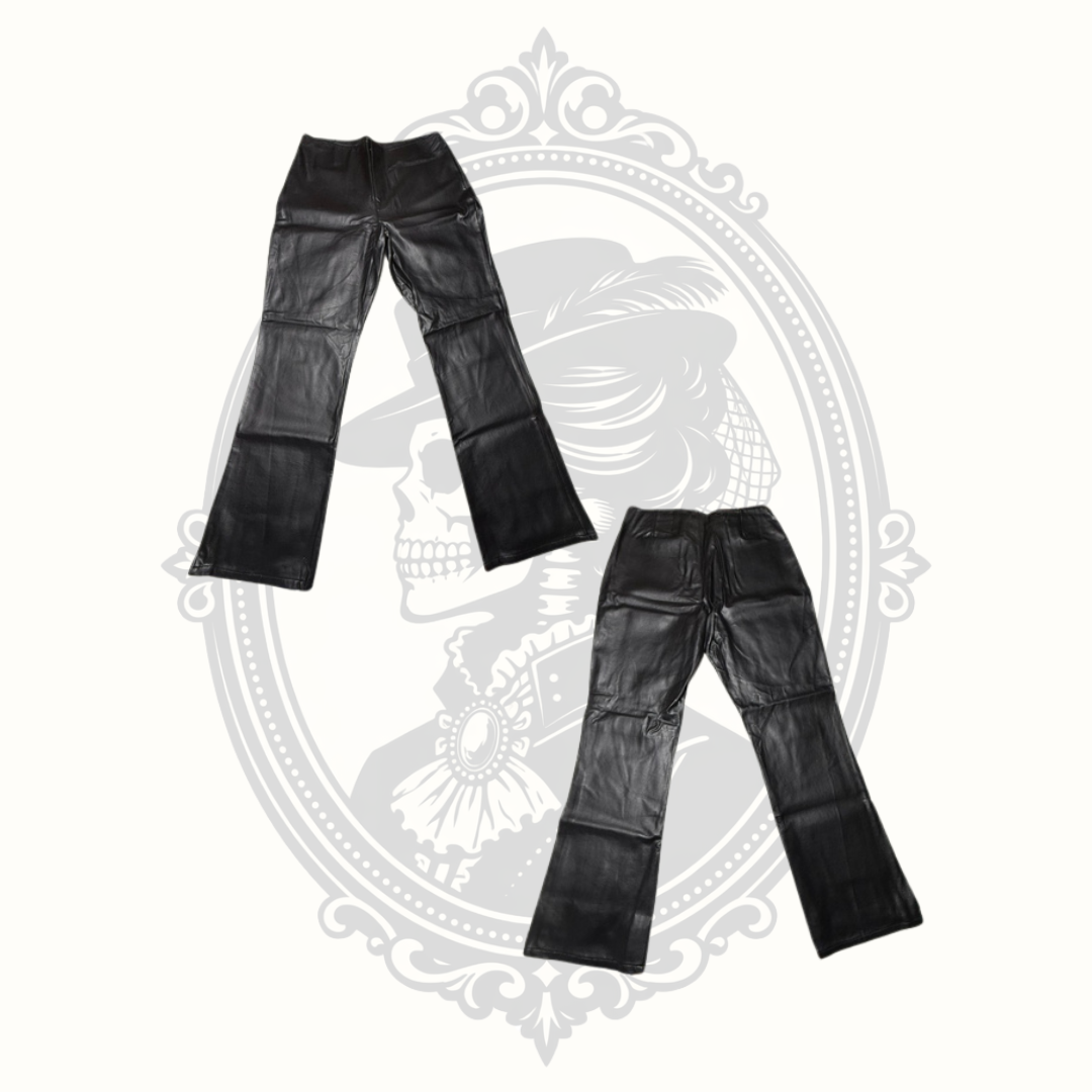 Mossimo Black Faux Leather Bootcut Pants – Women's Size 8