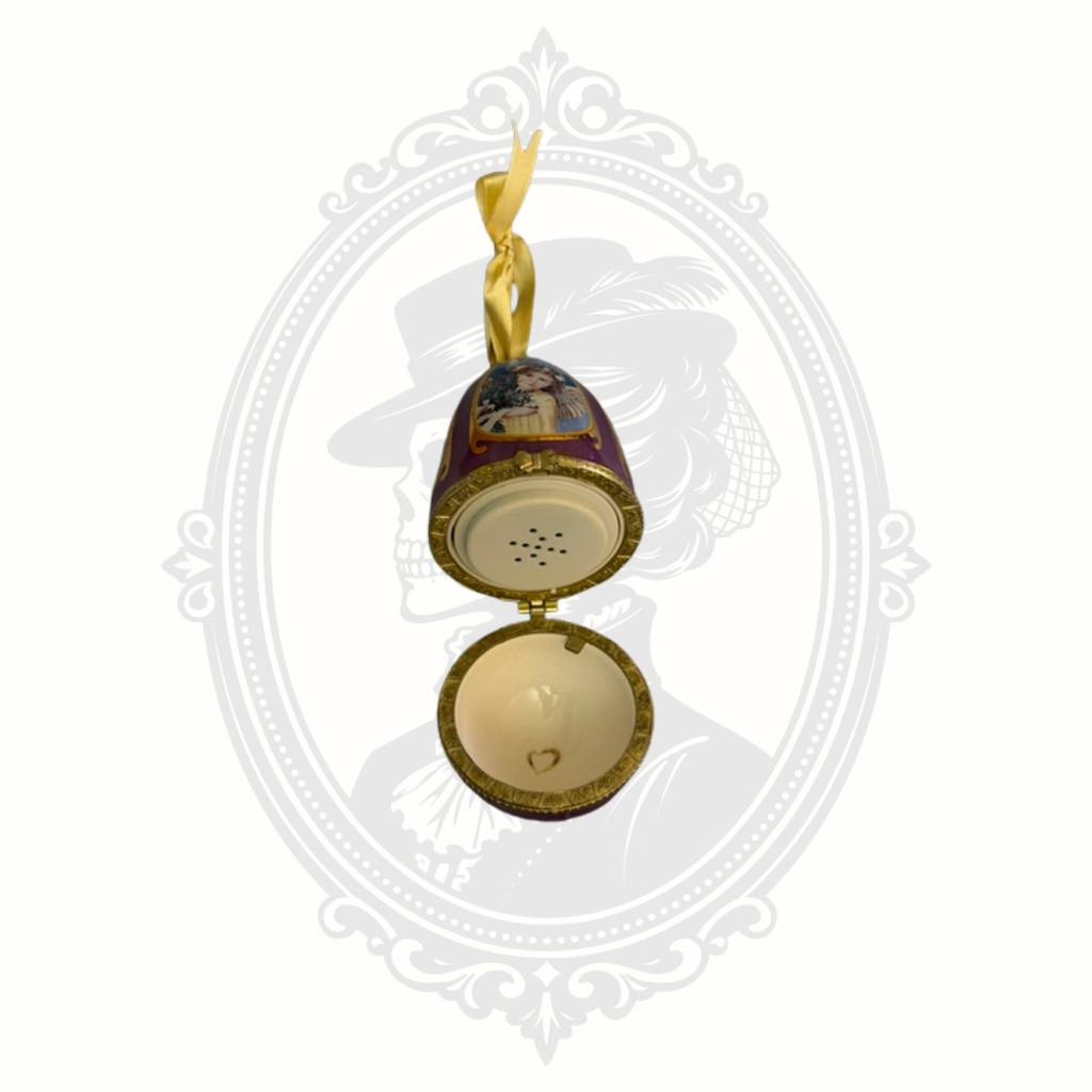 Mr. Christmas Valerie Parr Hill Purple Musical Porcelain Egg Ornament & Trinket Box – Angels We Have Heard on High – 2007
