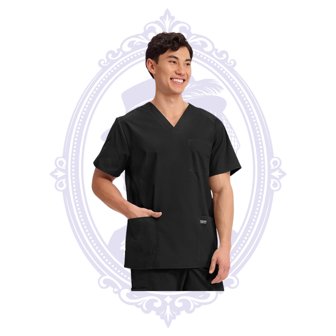 Cherokee Workwear Professionals Men’s Scrub Top — Small