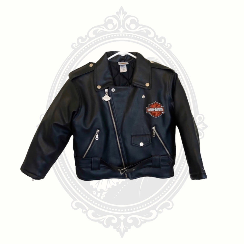 Harley-Davidson Youth Black Leather Riding Jacket | Size Small (8/10)