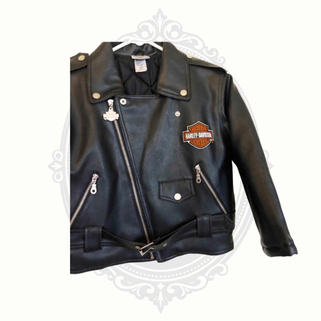 Harley-Davidson Youth Black Leather Riding Jacket | Size Small (8/10)