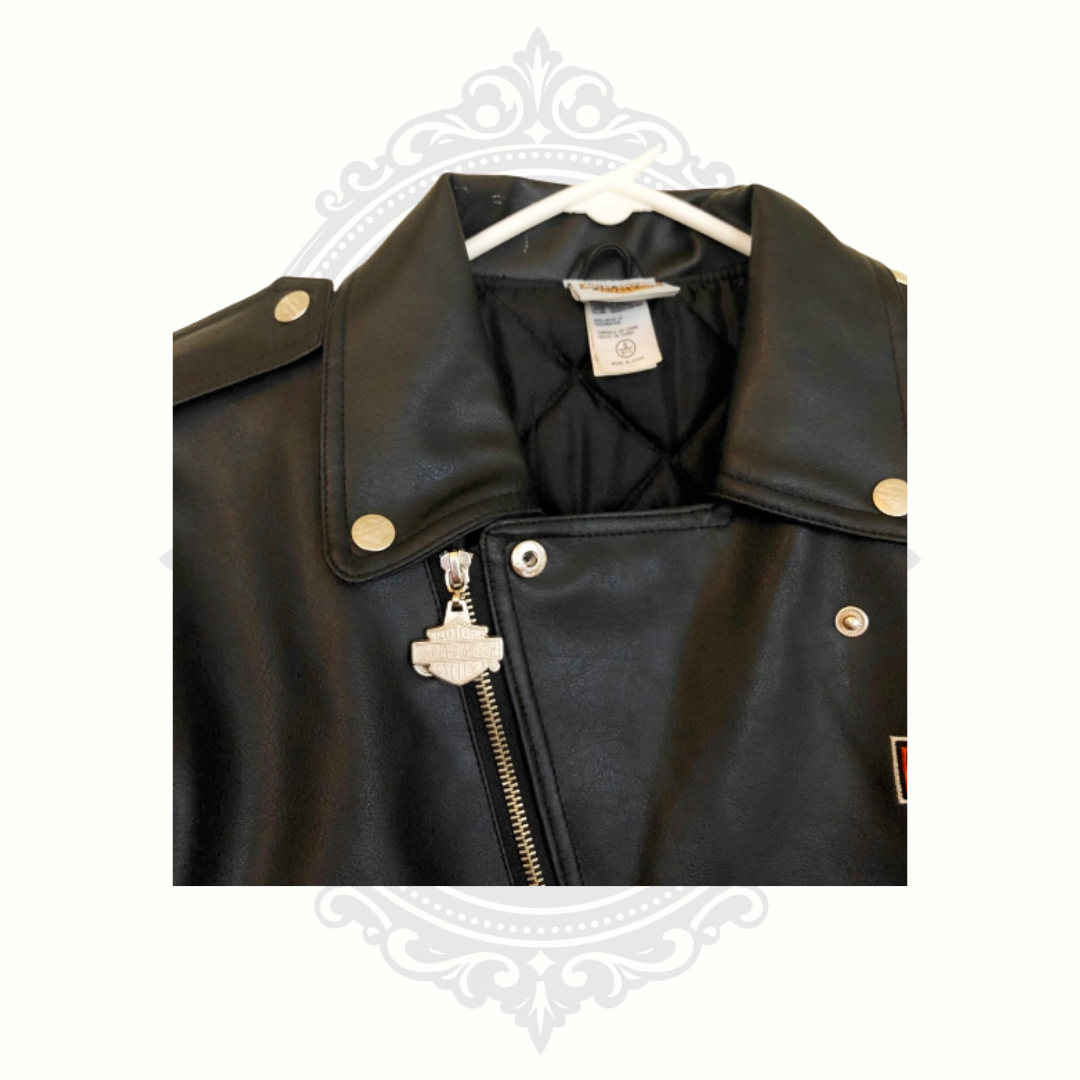Harley-Davidson Youth Black Leather Riding Jacket | Size Small (8/10)