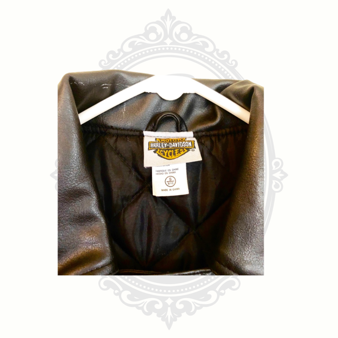 Harley-Davidson Youth Black Leather Riding Jacket | Size Small (8/10)