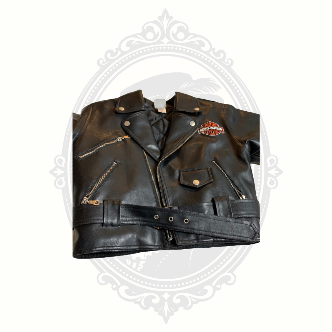 Harley-Davidson Kids Size 7 Faux Leather Biker Jacket