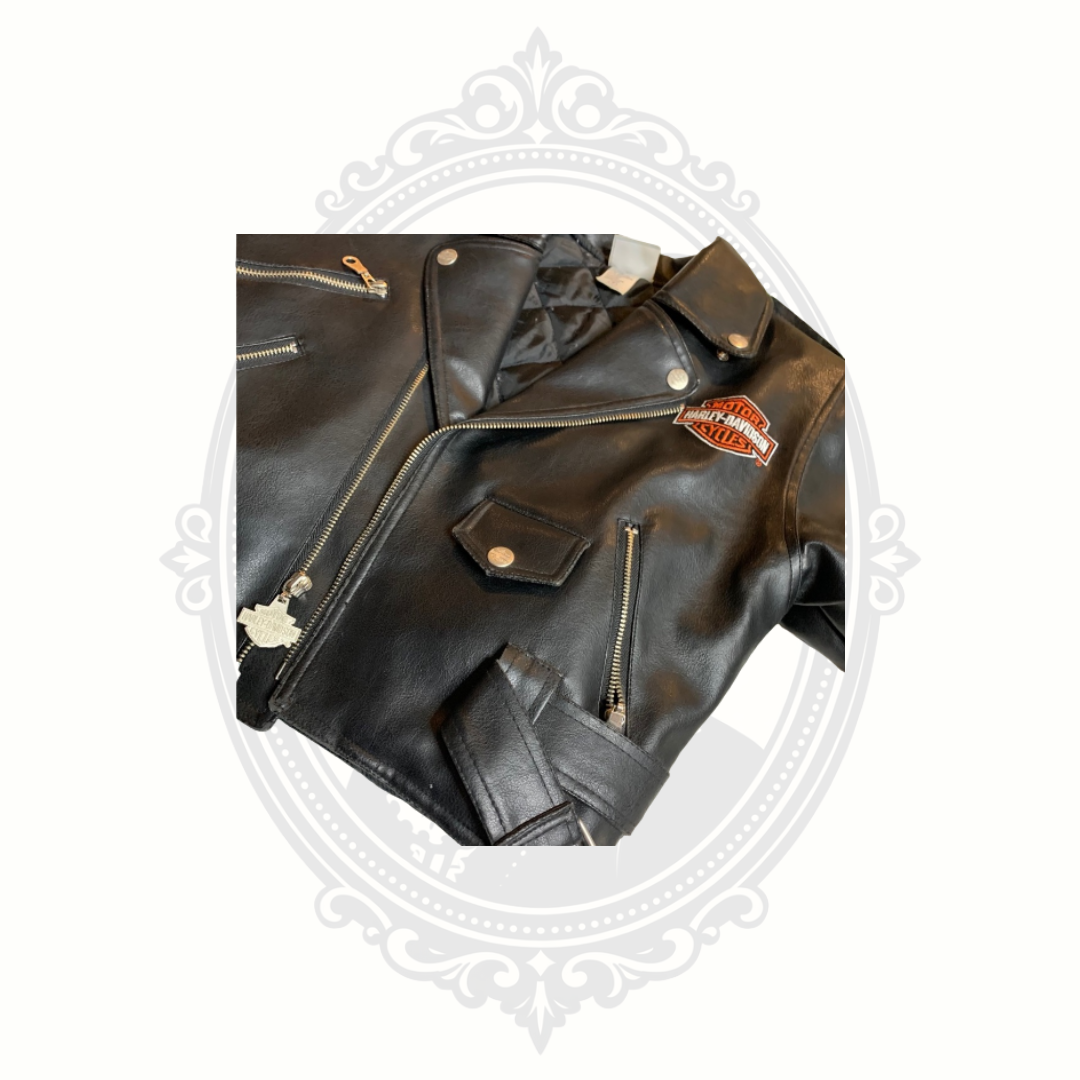 Harley-Davidson Kids Size 7 Faux Leather Biker Jacket