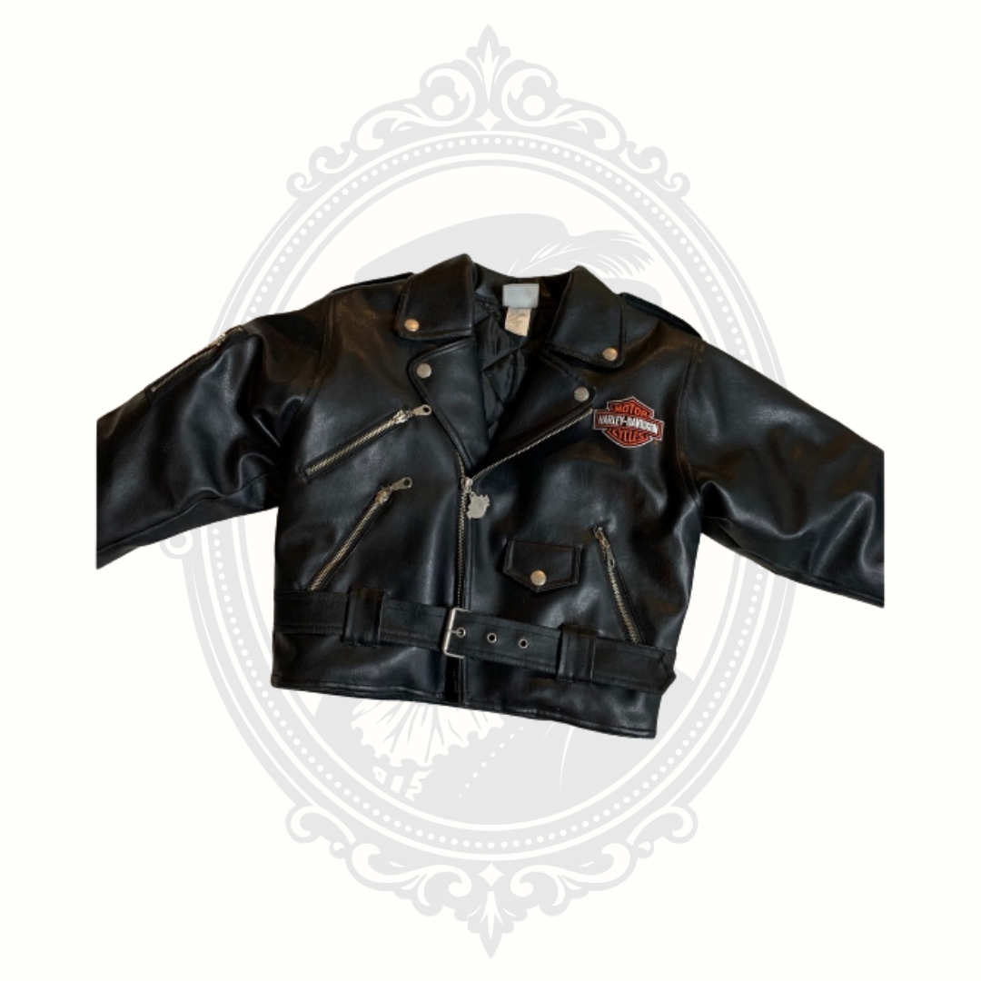 Harley-Davidson Kids Size 7 Faux Leather Biker Jacket